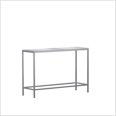 NewYork steel Stehtisch 160 x 50 weiß schraeg